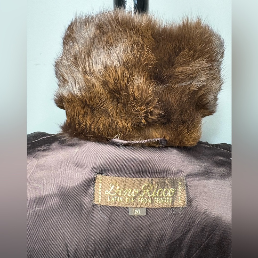 Vintage Dino Ricco Rabbit Fur Bomber Jacket size M - Picture 11 of 13